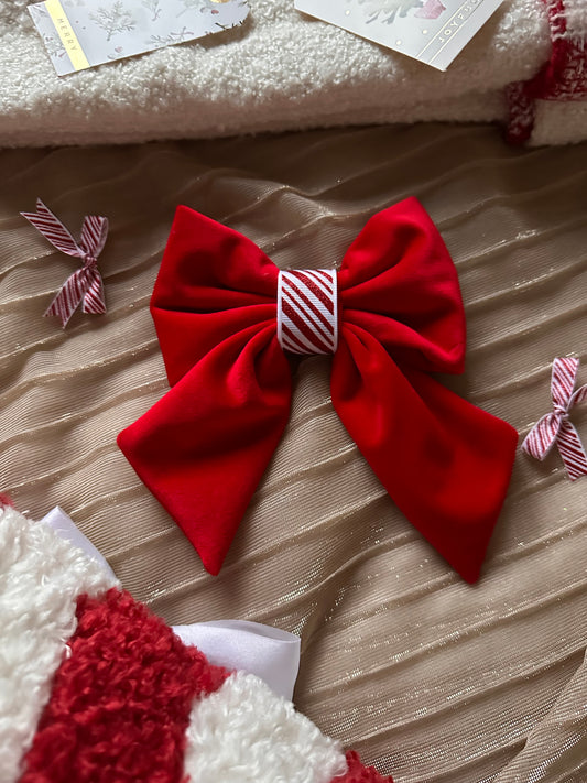 Peppermint Pups Dog Bow