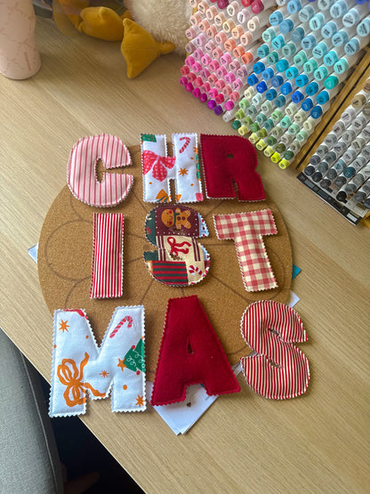 Personalized Fabric Christmas Banner