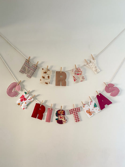 Personalized Fabric Christmas Banner