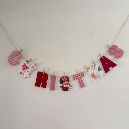 Personalized Fabric Christmas Banner